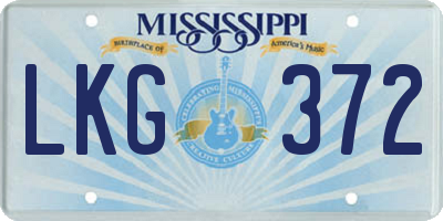 MS license plate LKG372