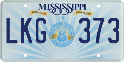 MS license plate LKG373