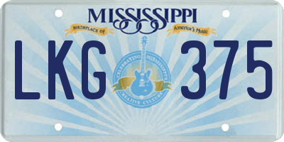 MS license plate LKG375