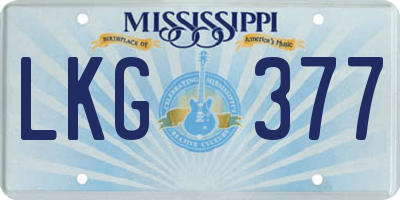 MS license plate LKG377