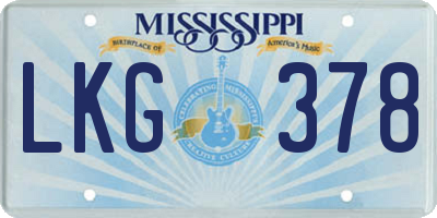 MS license plate LKG378
