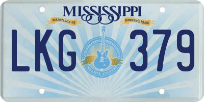 MS license plate LKG379
