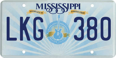 MS license plate LKG380