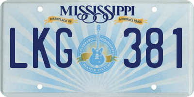 MS license plate LKG381