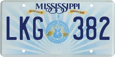 MS license plate LKG382