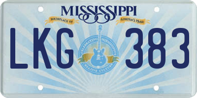 MS license plate LKG383