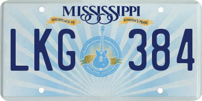 MS license plate LKG384