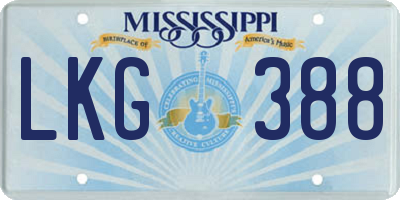 MS license plate LKG388