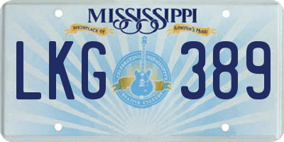 MS license plate LKG389