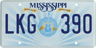 MS license plate LKG390