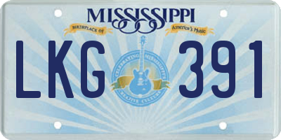 MS license plate LKG391