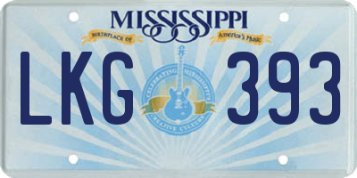 MS license plate LKG393