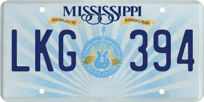MS license plate LKG394