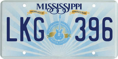 MS license plate LKG396