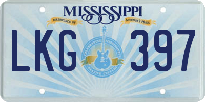 MS license plate LKG397