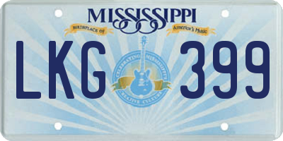 MS license plate LKG399