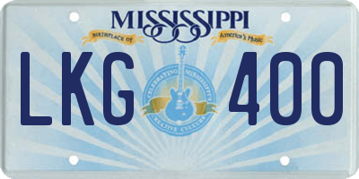 MS license plate LKG400