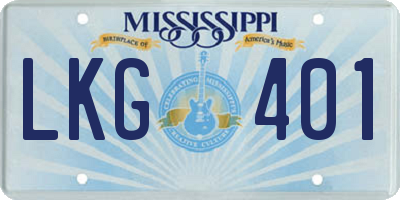 MS license plate LKG401
