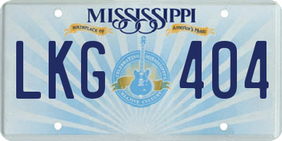 MS license plate LKG404