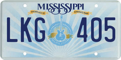 MS license plate LKG405