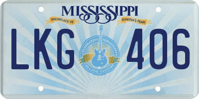 MS license plate LKG406