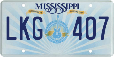 MS license plate LKG407