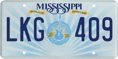 MS license plate LKG409