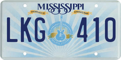 MS license plate LKG410