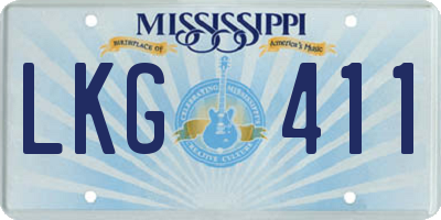 MS license plate LKG411
