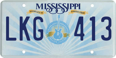 MS license plate LKG413