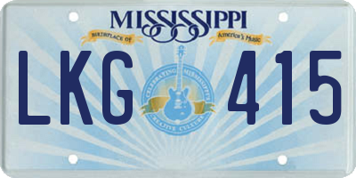 MS license plate LKG415