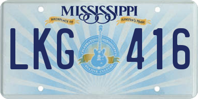 MS license plate LKG416
