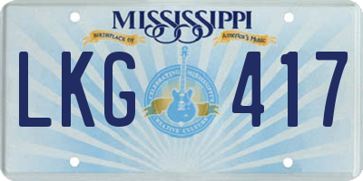 MS license plate LKG417