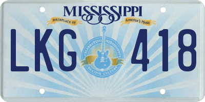 MS license plate LKG418