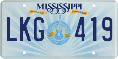 MS license plate LKG419