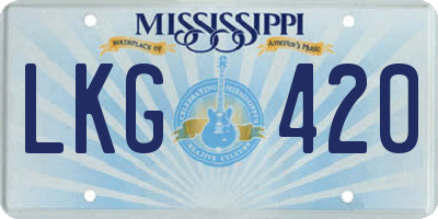 MS license plate LKG420