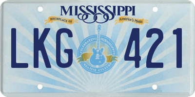 MS license plate LKG421