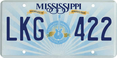MS license plate LKG422