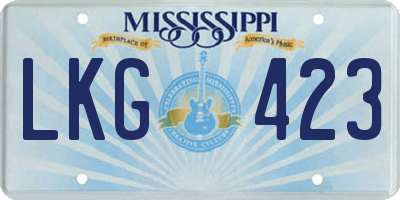 MS license plate LKG423