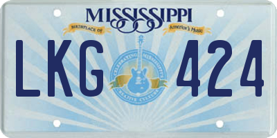 MS license plate LKG424