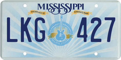 MS license plate LKG427