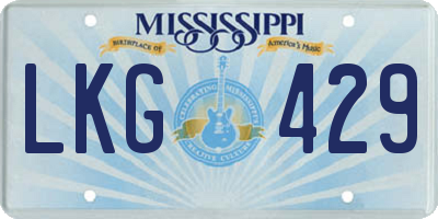 MS license plate LKG429