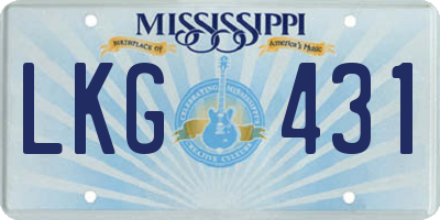 MS license plate LKG431