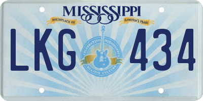 MS license plate LKG434