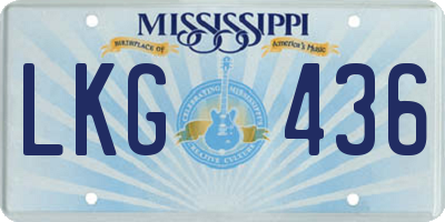 MS license plate LKG436