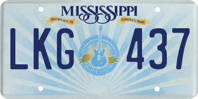 MS license plate LKG437