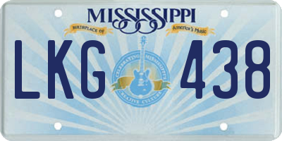 MS license plate LKG438