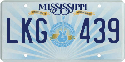 MS license plate LKG439