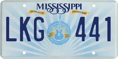 MS license plate LKG441