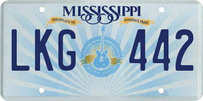 MS license plate LKG442